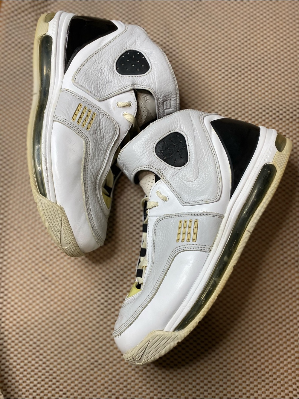 Nike Men’s White, Black and Cream Athletic Sneakers